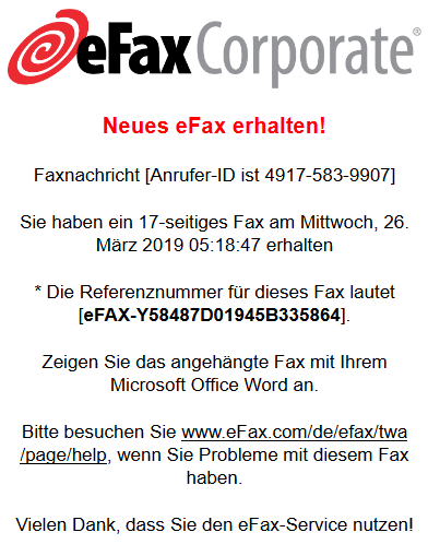 E-Mail mit gefährlichen Datei - Anhängen