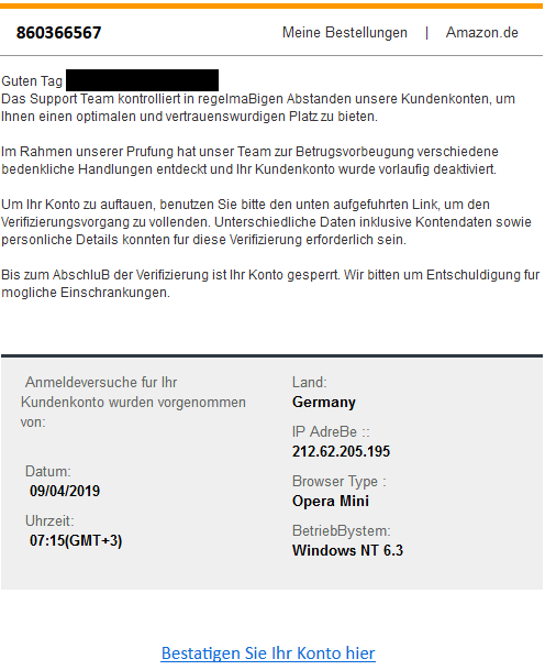 Vorsicht vor Spam- E-Mails