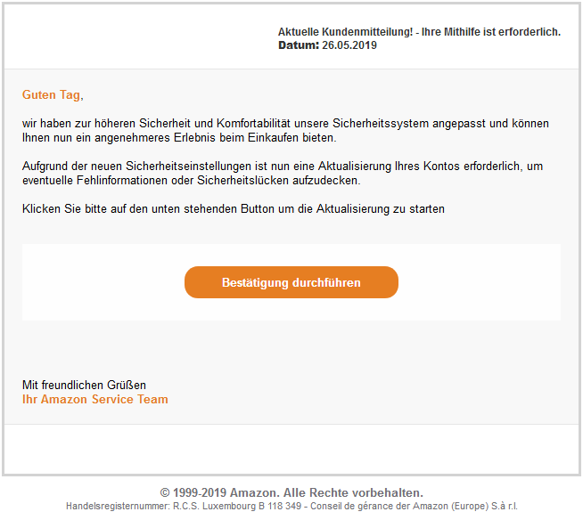 Neue Spam - E-Mail im Umlauf. Neue Spam - E-Mail im Umlauf.