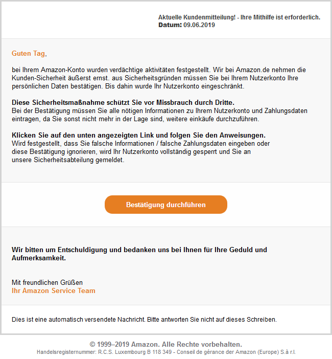 Das Konto soll angeblich eingeschränkt sein. Das Konto soll angeblich eingeschränkt sein.