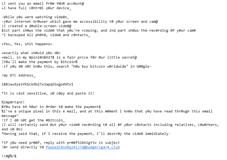 Neue Variante der Erpresser E-Mail Neue Variante der Erpresser E-Mail