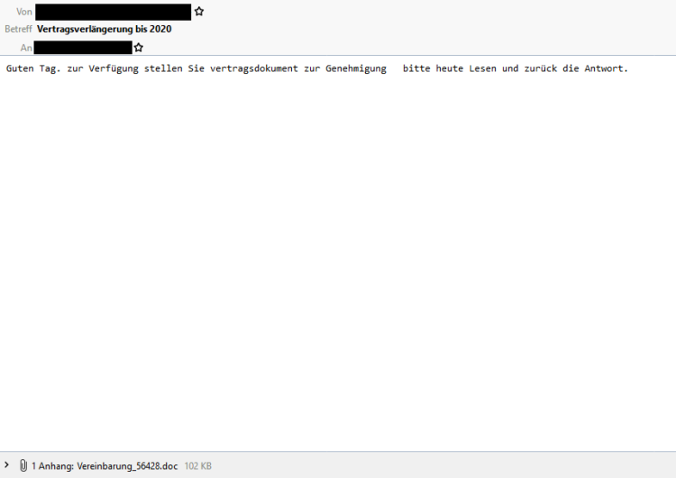 E-Mail mit einem durchaus gefährlichen Anhang E-Mail mit einem durchaus gefährlichen Anhang