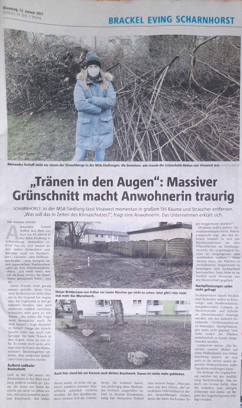 Einer Anwohnerin standen die Tränen in den Augen Einer Anwohnerin standen die Tränen in den Augen