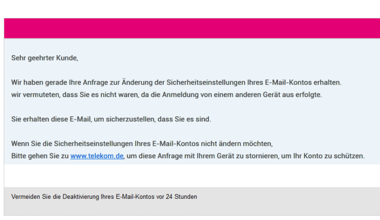 Gefährliche Phishing - E-Mail