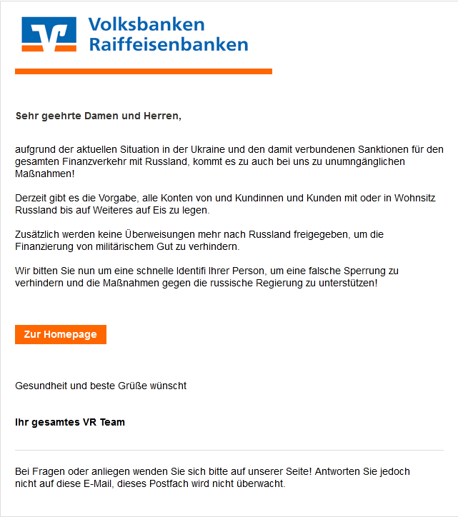 Das soll eine Beteiligung an Sanktionen sein? Vorsicht!