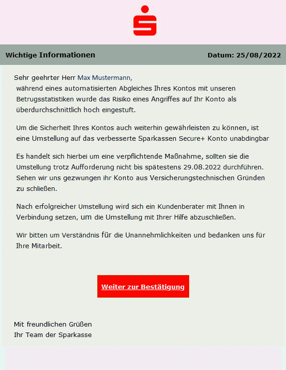 Mit solch einer Nachricht soll der Benutzer ins "Boxhorn" gejagt werden.