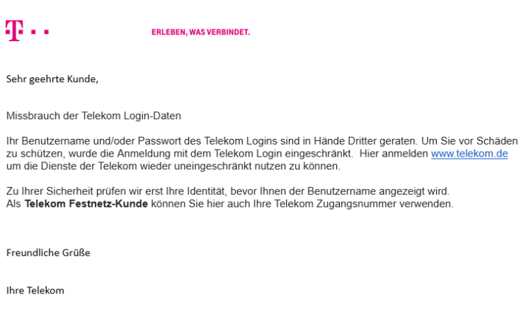 Eine besonders gefährliche Phishing- E-Mail Eine besonders gefährliche Phishing- E-Mail