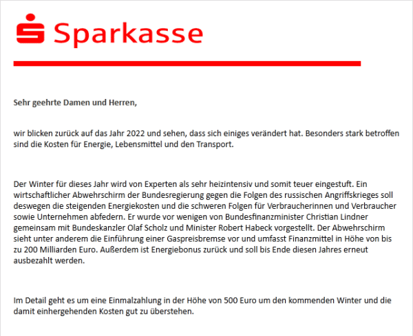 E-Mail - Ausschnitt Teil 1 E-Mail - Ausschnitt Teil 1